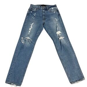 Abercrombie Fitch 90s Slim Jeans Light Wash Distressed Ripped Womens Size 29